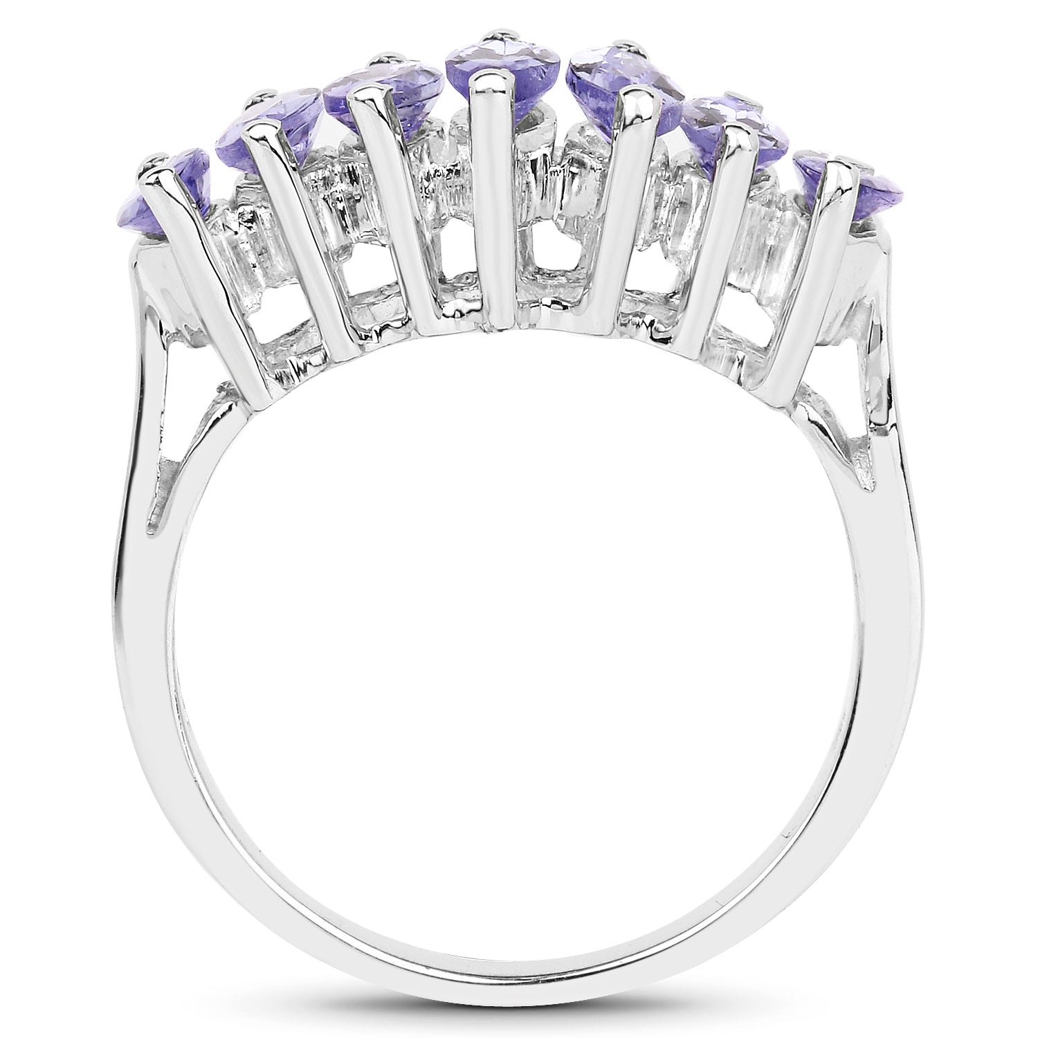 1.68 Carat Genuine Tanzanite .925 Sterling Silver Ring