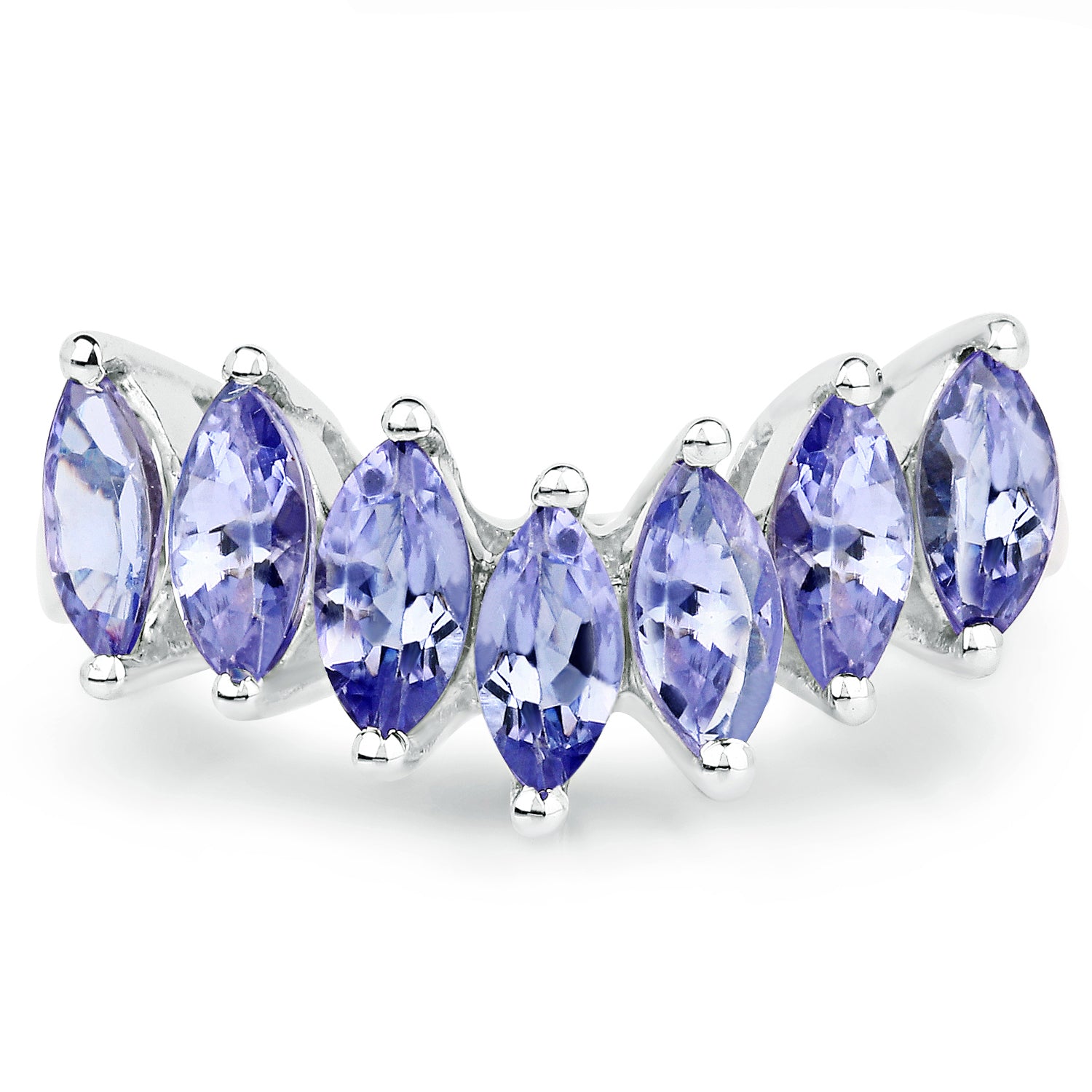 1.68 Carat Genuine Tanzanite .925 Sterling Silver Ring