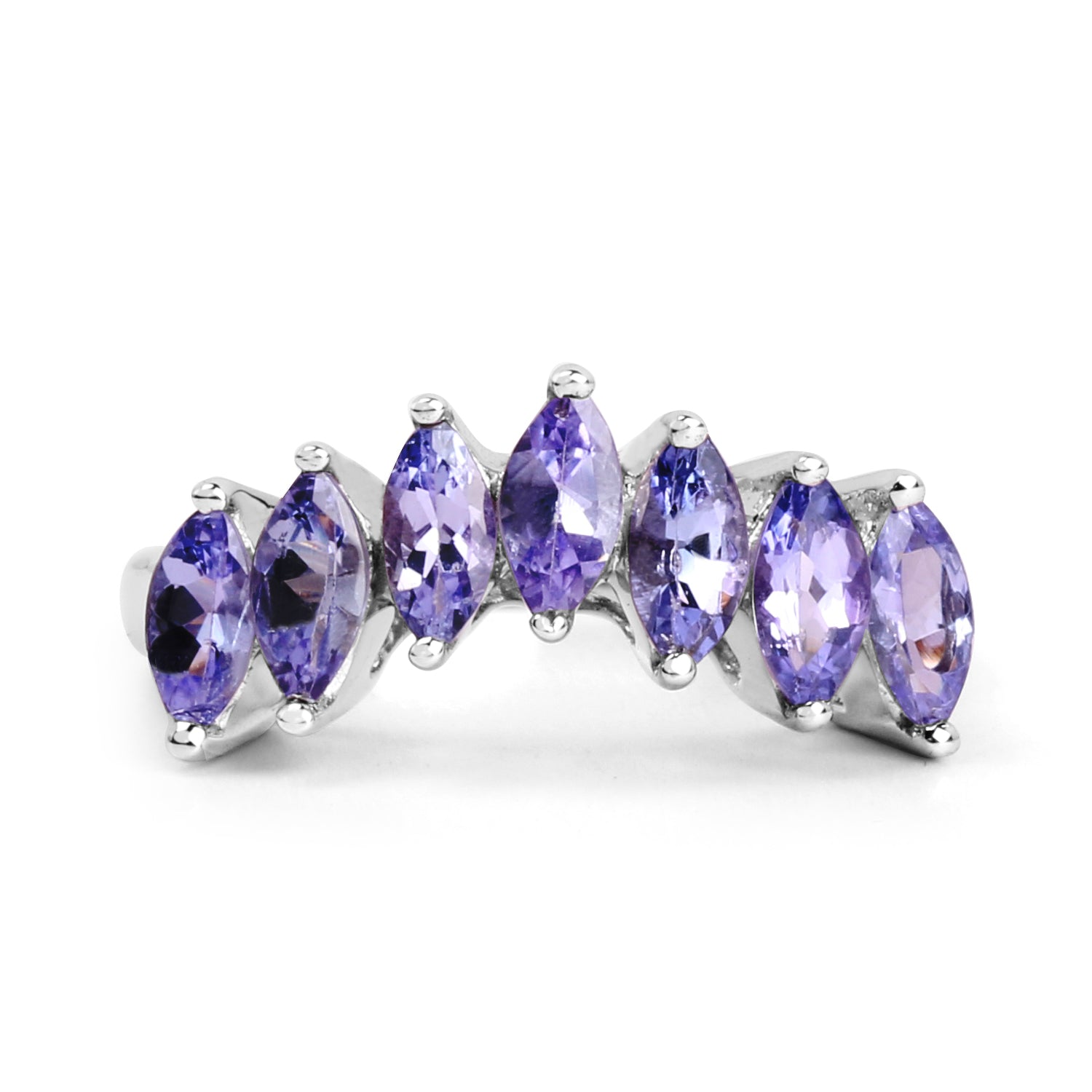 1.68 Carat Genuine Tanzanite .925 Sterling Silver Ring