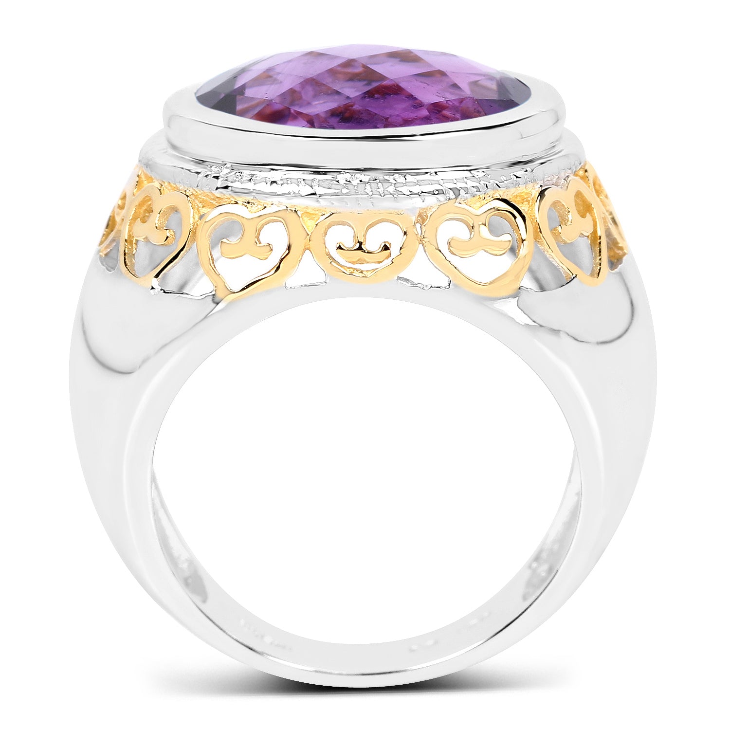 6.92 Carat Genuine Amethyst .925 Sterling Silver Ring