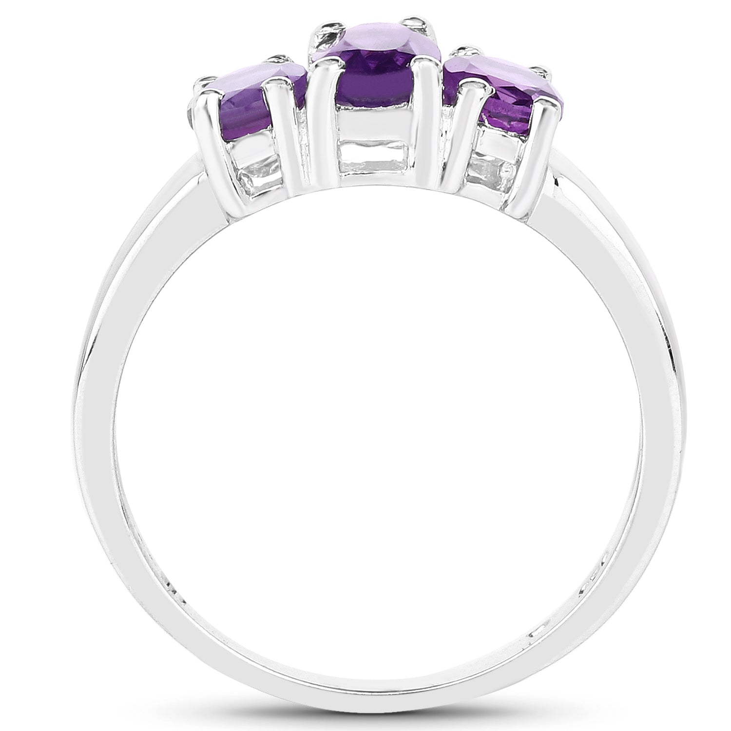 1.11 Carat Genuine Amethyst .925 Sterling Silver Ring