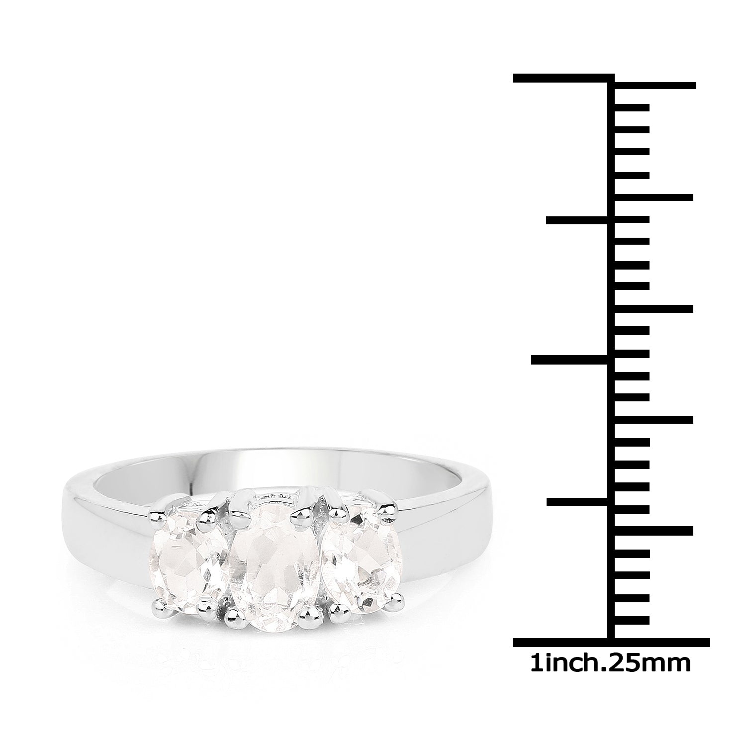 1.13 Carat Genuine Crystal Quartz .925 Sterling Silver Ring