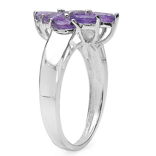 1.35 Carat Genuine Amethyst .925 Sterling Silver Ring