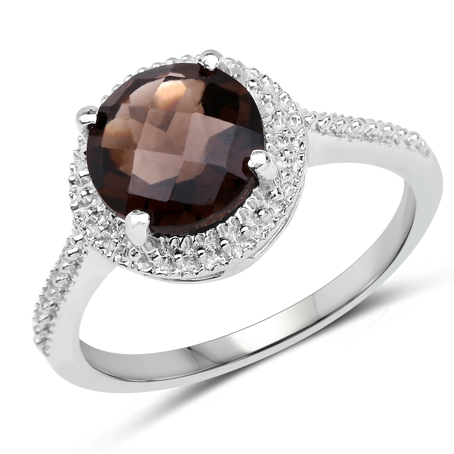 1.72 Carat Genuine Smoky Quartz .925 Sterling Silver Ring