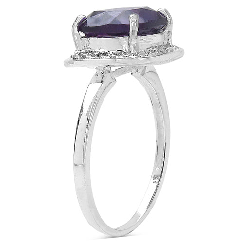 2.80 ct. t.w. Amethyst and White Topaz Ring in Sterling Silver