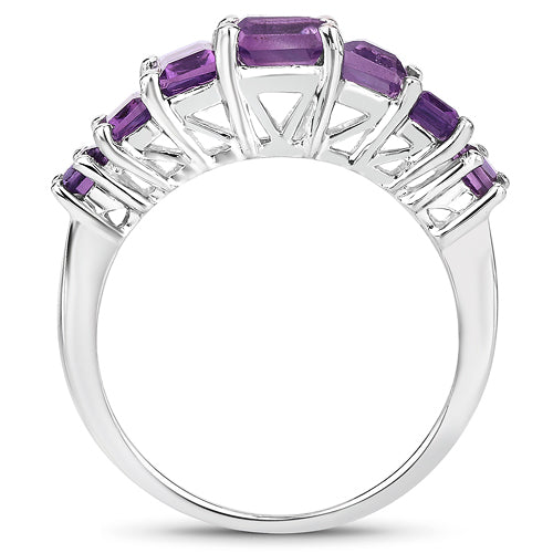 2.75 Carat Genuine Amethyst .925 Sterling Silver Ring