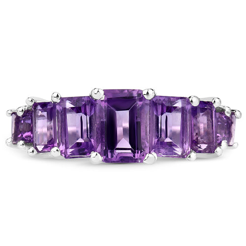 2.75 Carat Genuine Amethyst .925 Sterling Silver Ring