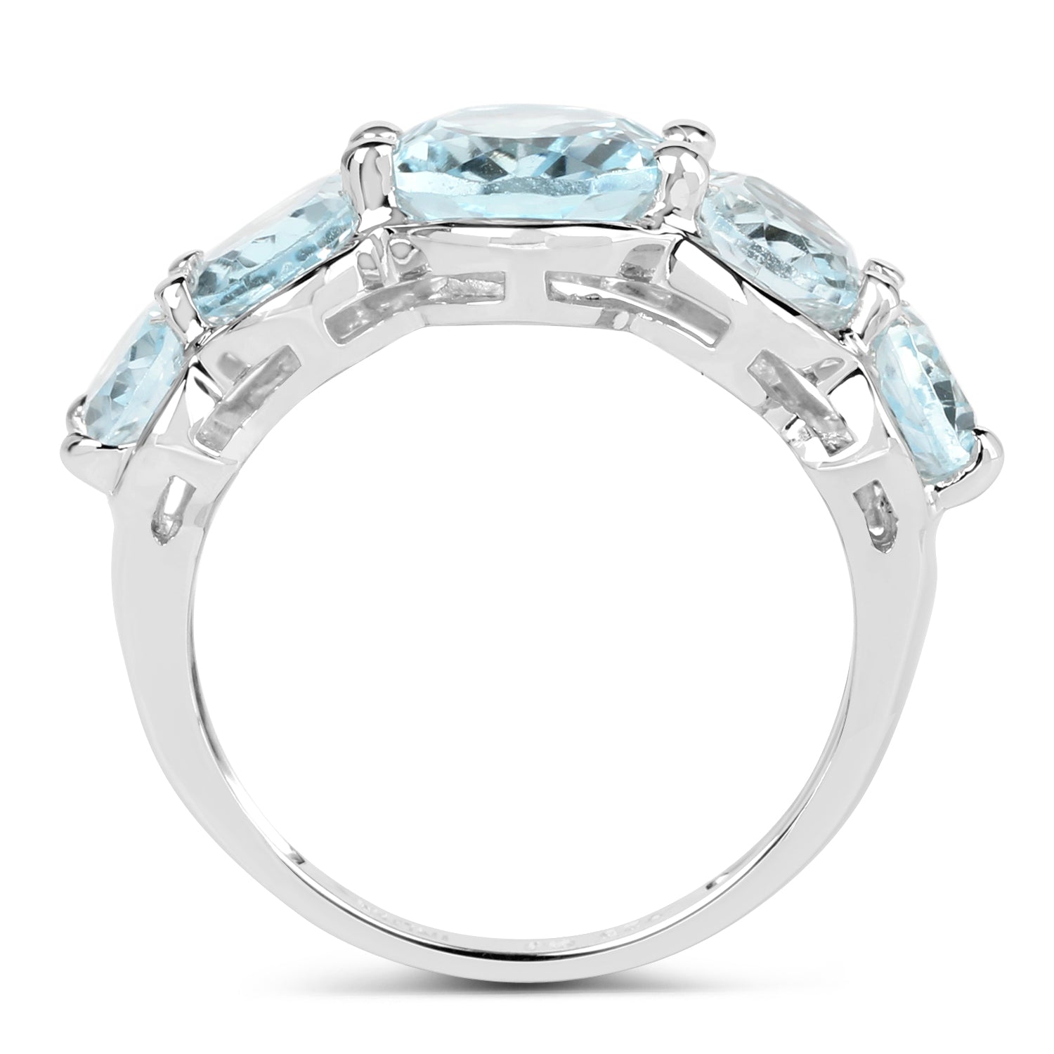 5.42 Carat Genuine Blue Topaz .925 Sterling Silver Ring