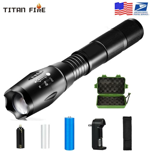 8000 LM Led flashlight Ultra Bright torch T6 Camping light 5 switch