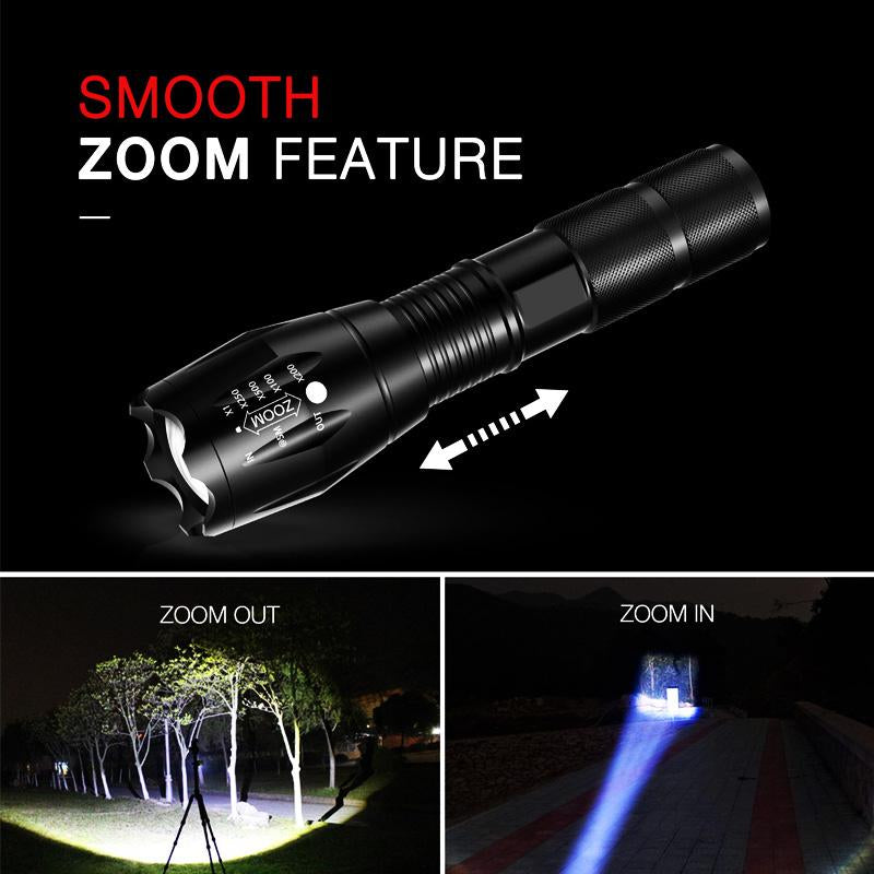 8000 LM Led flashlight Ultra Bright torch T6 Camping light 5 switch