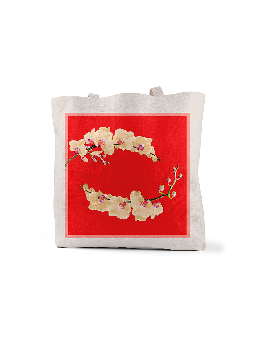 Red and Orange Orchid Tote Bag,  Mother's Day Gift