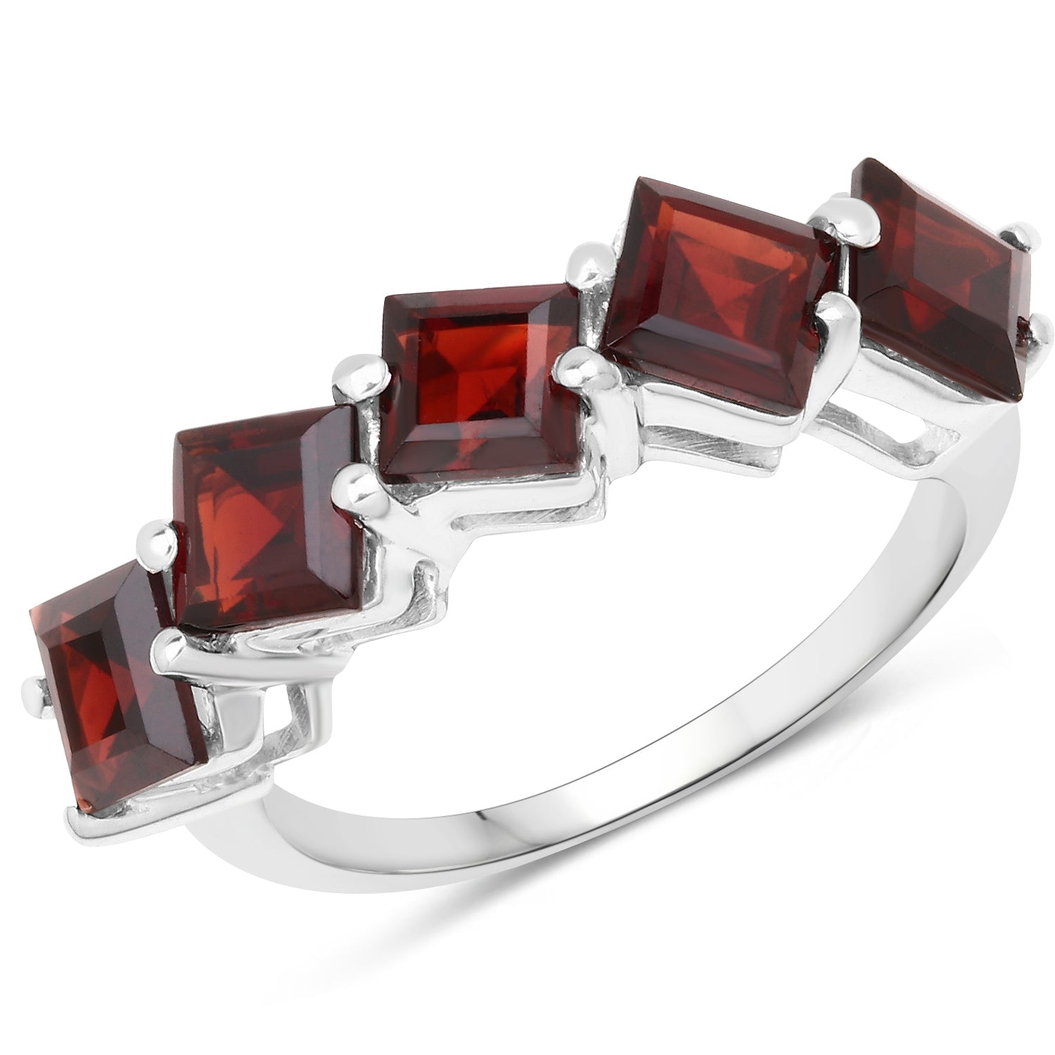 3.89 Carat Genuine Garnet .925 Sterling Silver Ring