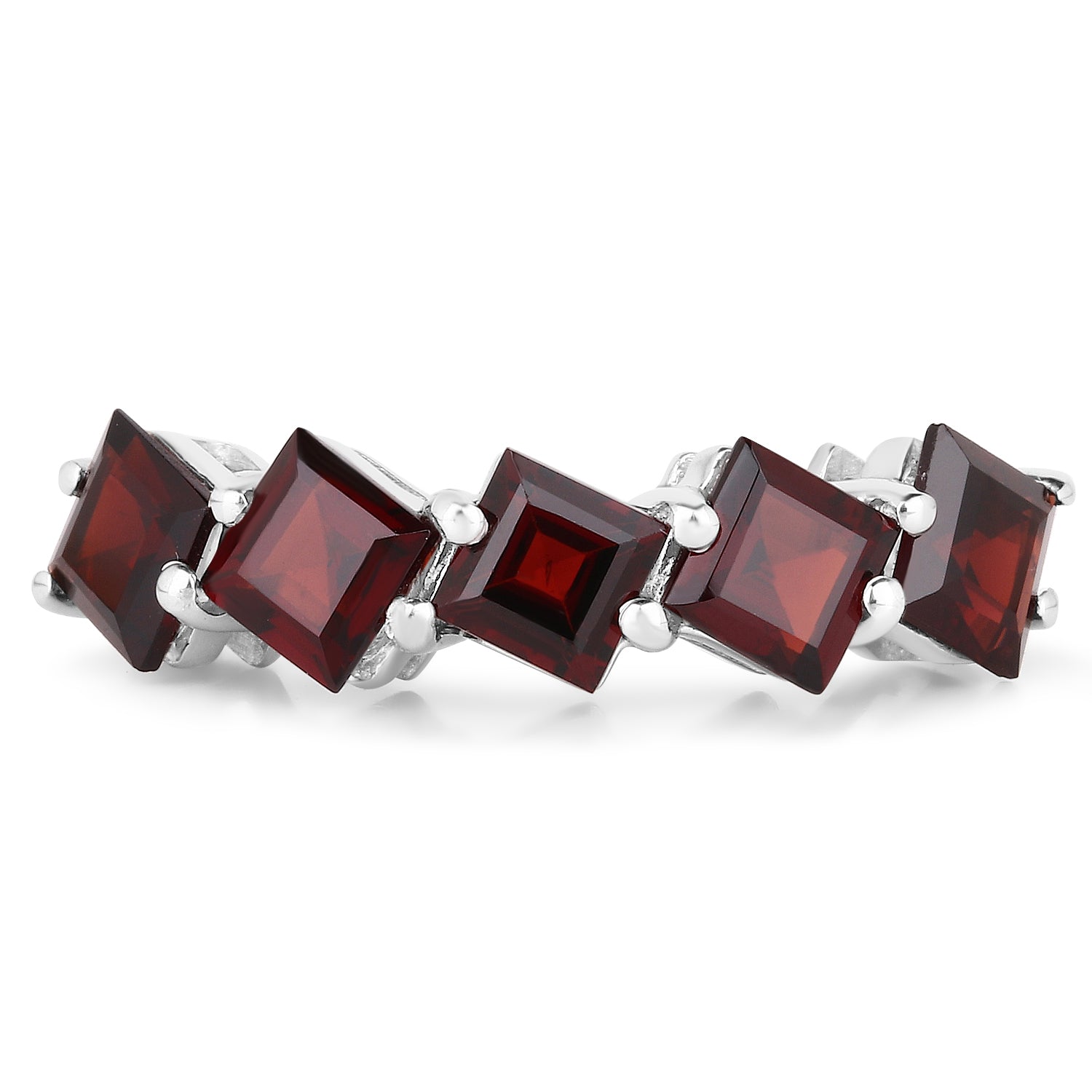 3.89 Carat Genuine Garnet .925 Sterling Silver Ring