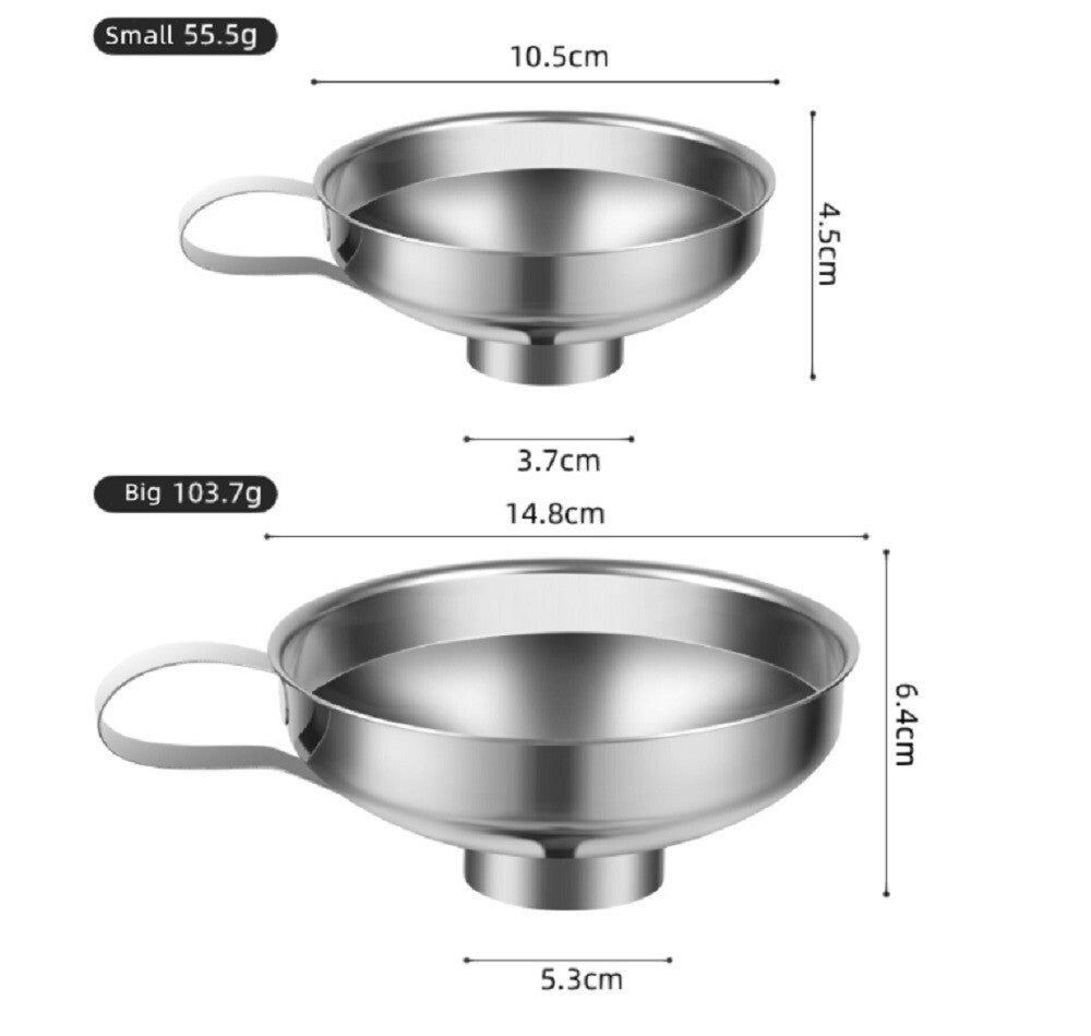 2-Piece Stainless Steel Canning Funnel Set for Mason Jars – Wide Mouth Funnel