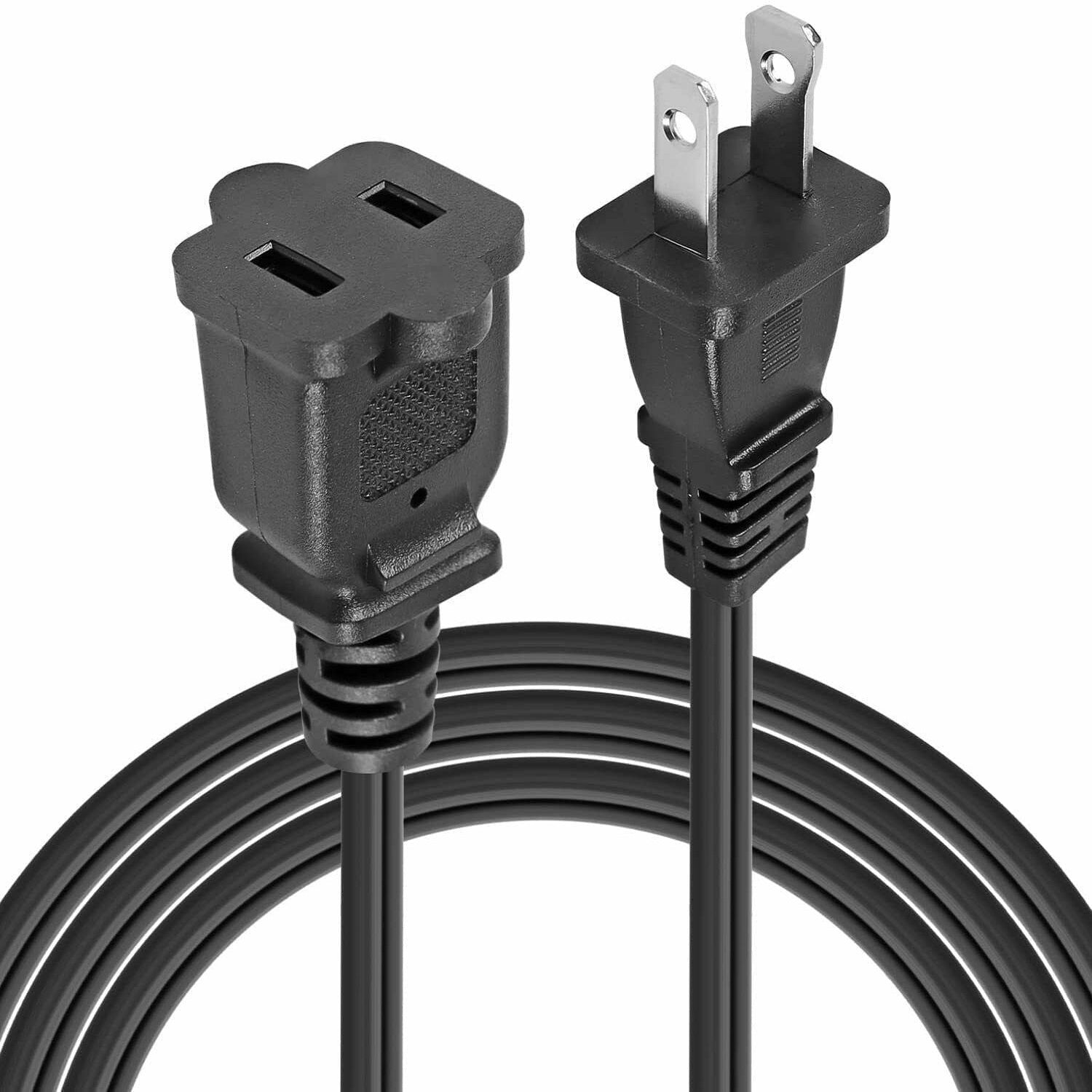 2-Prong Male-Female Extension Power Cord Cable, Outlet Extension Cable