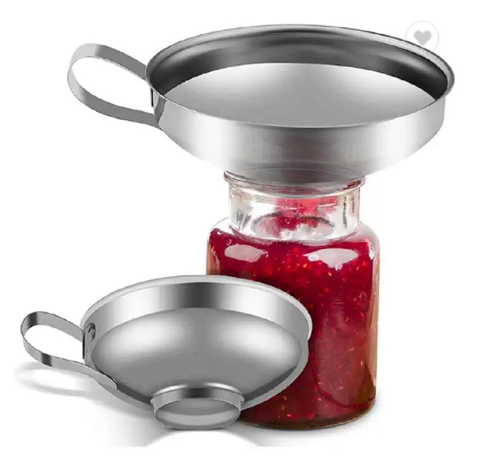 2-Piece Stainless Steel Canning Funnel Set for Mason Jars – Wide Mouth Funnel