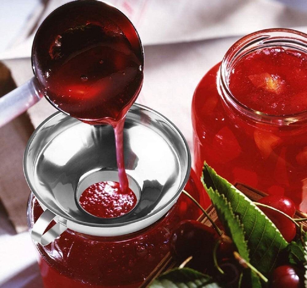 2-Piece Stainless Steel Canning Funnel Set for Mason Jars – Wide Mouth Funnel