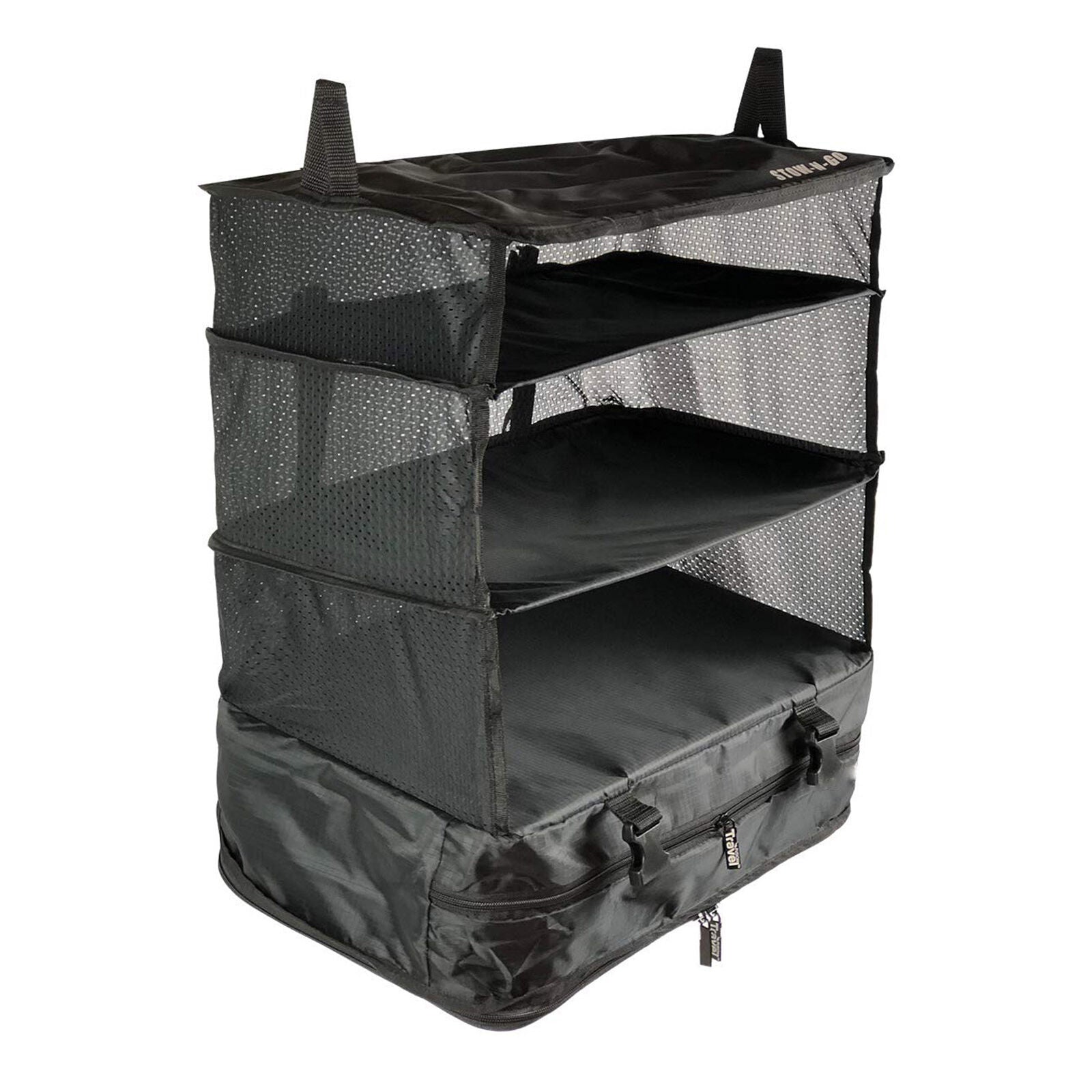 Travel Luggage Organizer And Packing with Integrated Hanging Shelves