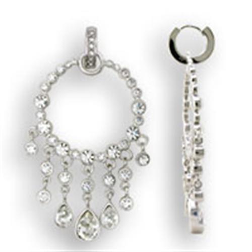 S37108 - Rhodium 925 Sterling Silver Earrings with Top Grade Crystal