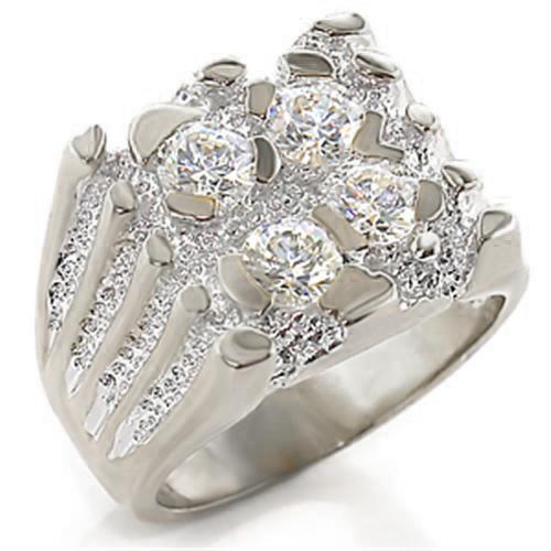 SC95307 Rhodium 925 Sterling Silver Ring with AAA