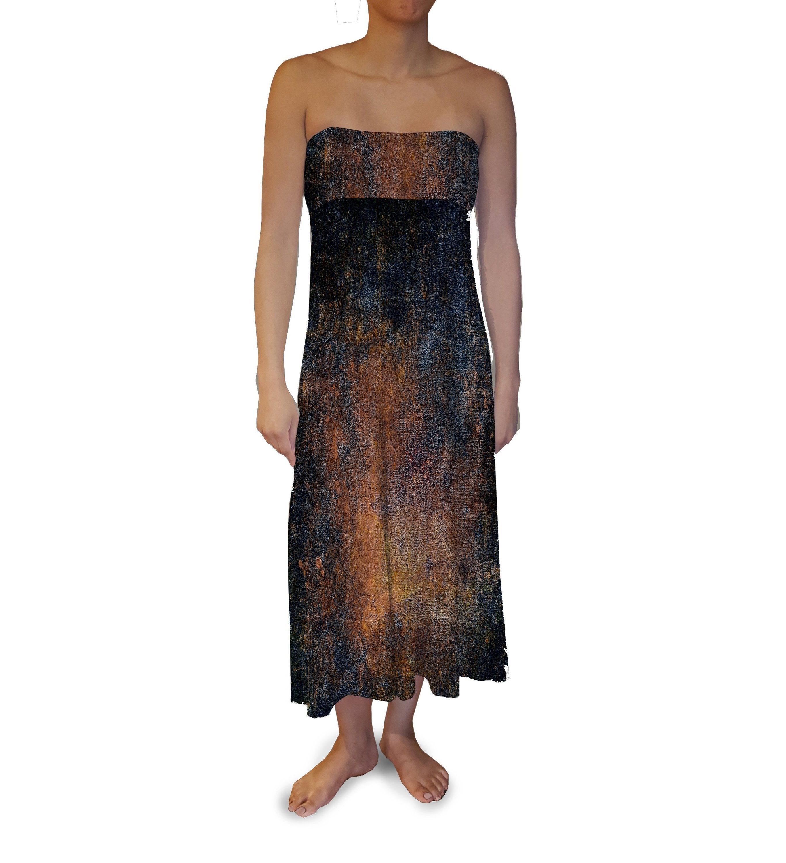 Navy Rust Maxi Skirt