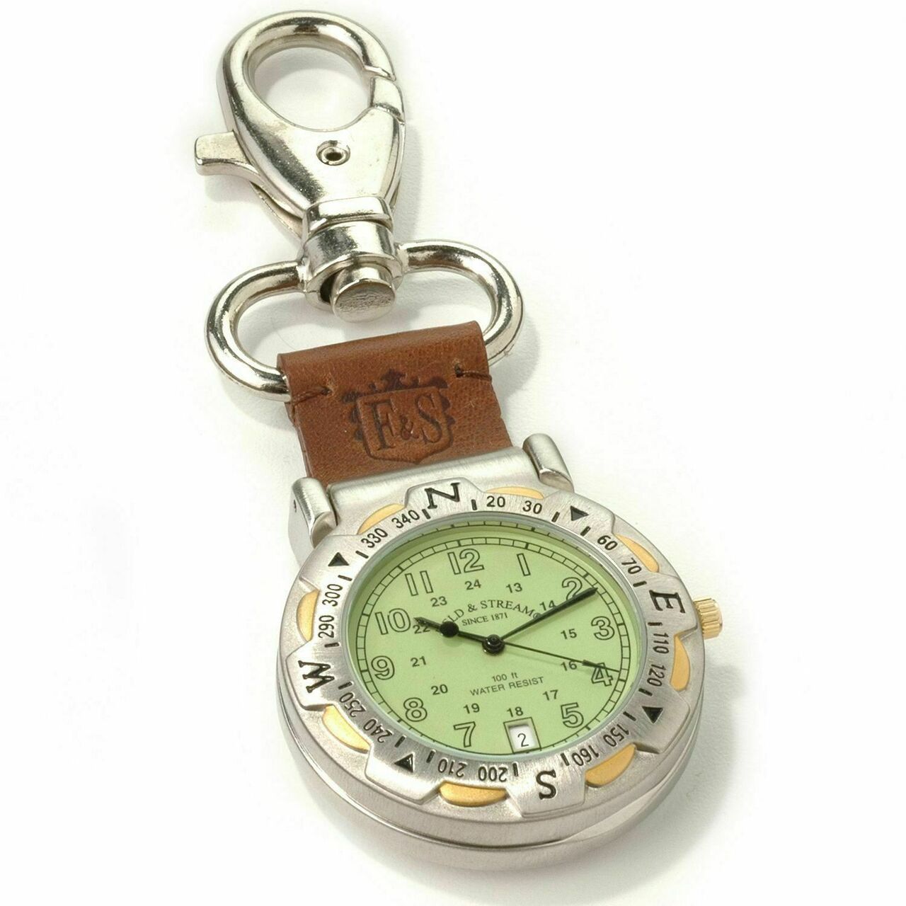 Field & Stream Camp Master Green Dial Multi-Function Pocket Watch