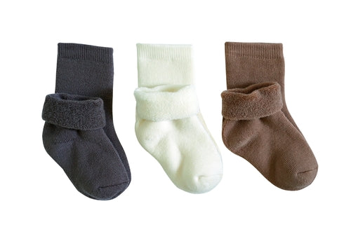 tittimitti® 75% Merino Wool Baby Toddler Terry Socks 3-Pack