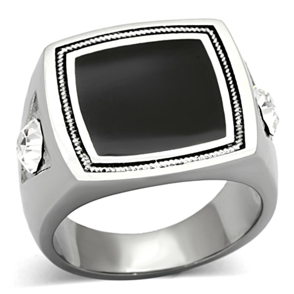 TK1182 - High polished (no plating) Stainless Steel Ring with Top