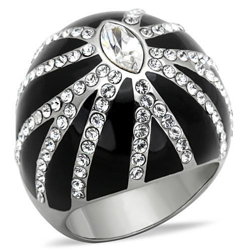 TK1679 - High polished (no plating) Stainless Steel Ring with Top