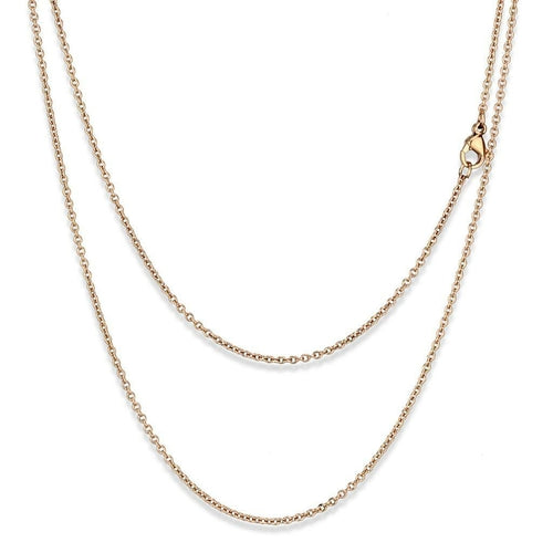 TK2423R - IP Rose Gold(Ion Plating) Stainless Steel Chain with No