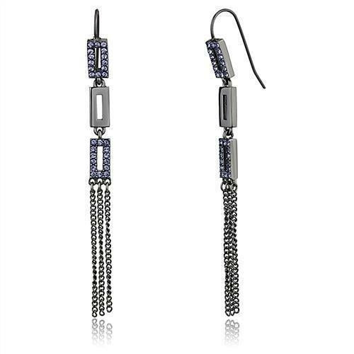 TK2722 - IP Light Black  (IP Gun) Stainless Steel Earrings with Top