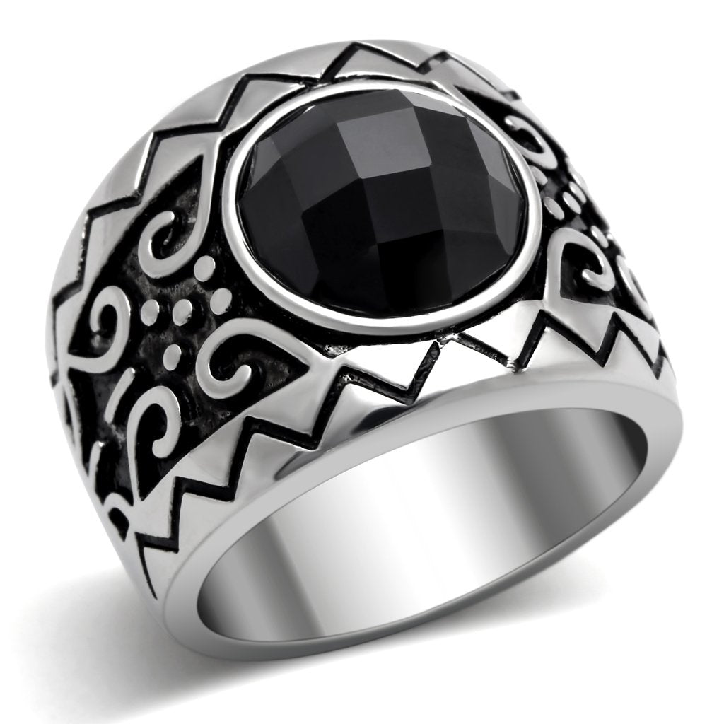 TK303 - High polished (no plating) Stainless Steel Ring with AAA Grade