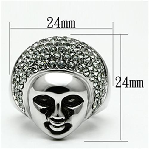 TK668 - High polished (no plating) Stainless Steel Ring with Top Grade