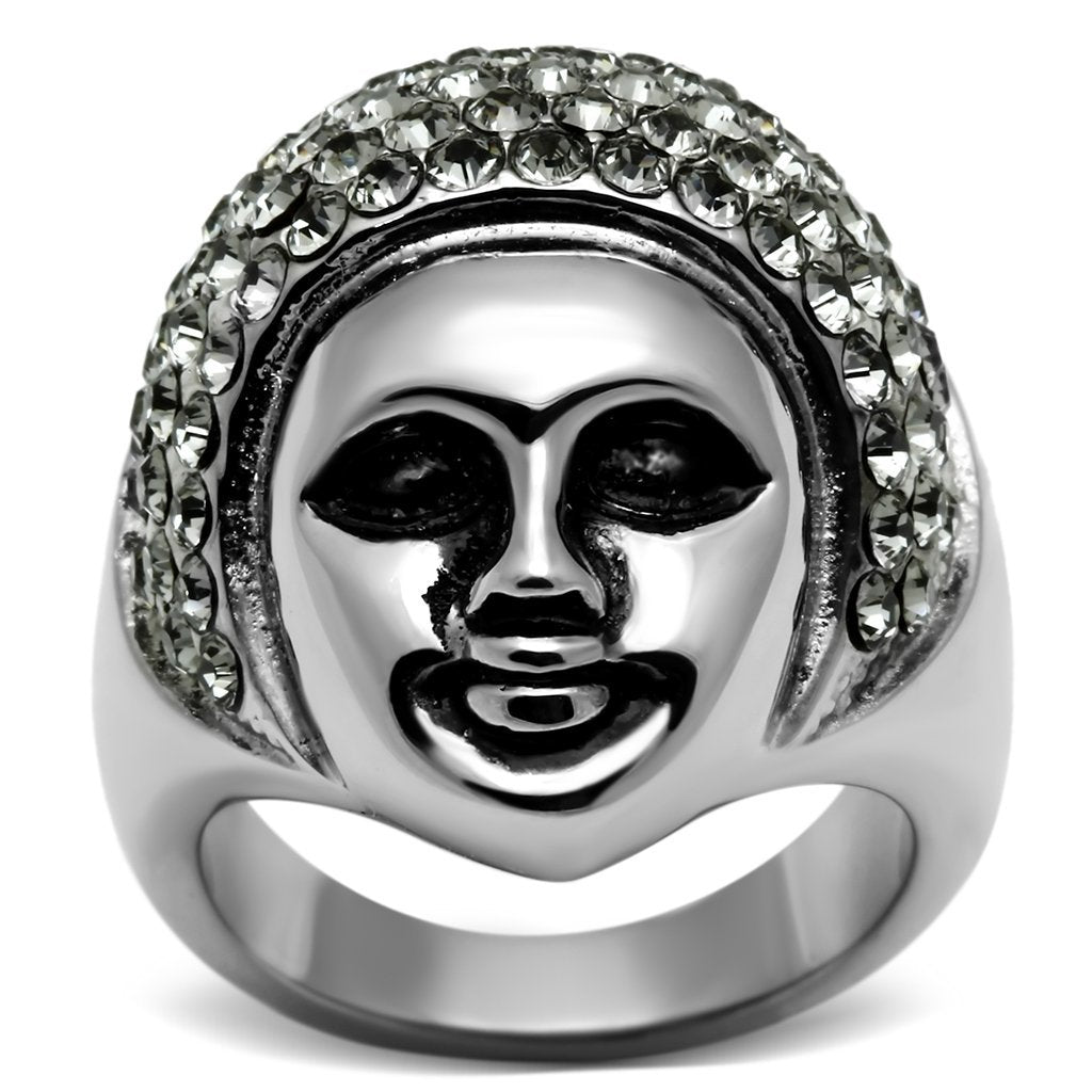 TK668 - High polished (no plating) Stainless Steel Ring with Top Grade