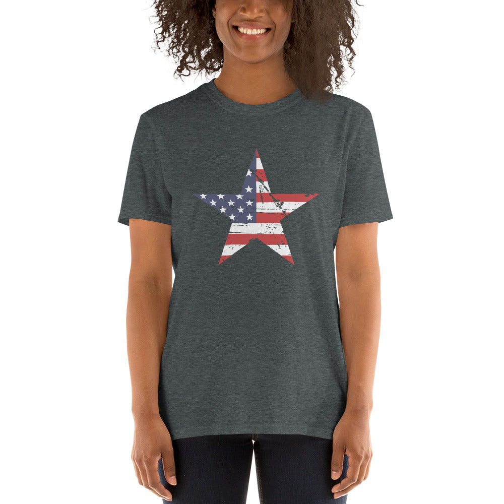 USA Patriotic Star Red White Blue Unisex T-Shirt