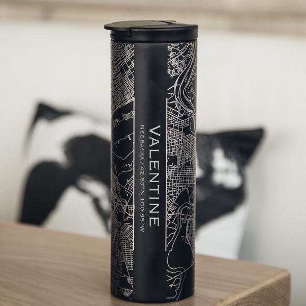 Valentine - Nebraska Map Tumbler in Matte Black