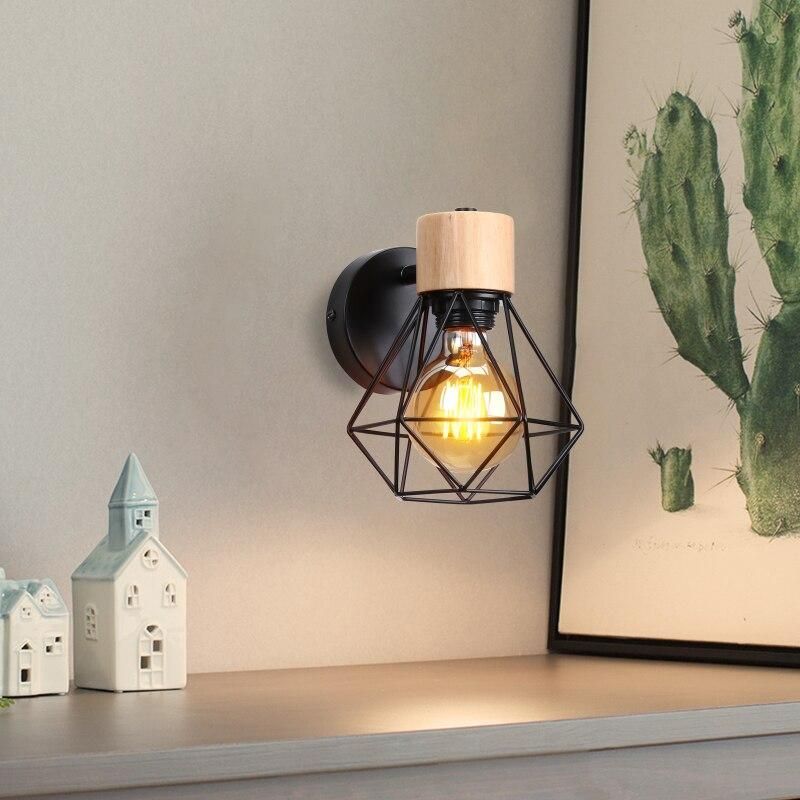 Chic Retro-Modern Iron & Wood Wall Sconce