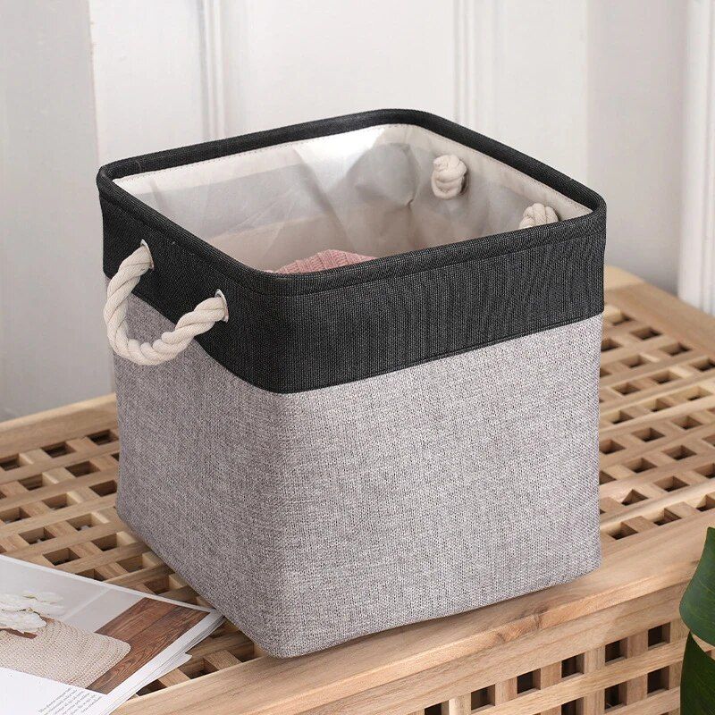 Versatile Large Linen Fabric Storage Basket: Space-Saving, Stylish, and Durable