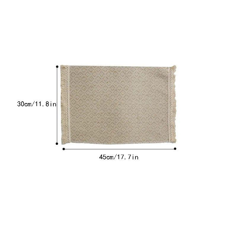 Elegant Jute & Linen Tassel Table Mats - Prairie Chic Rectangular Placemats for Home & Events