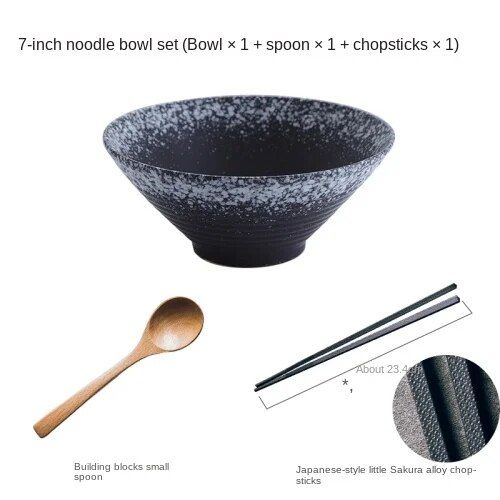 Japanese Porcelain Ramen & Noodle Bowl - Eco-Friendly, Large Ceramic Serving Dish