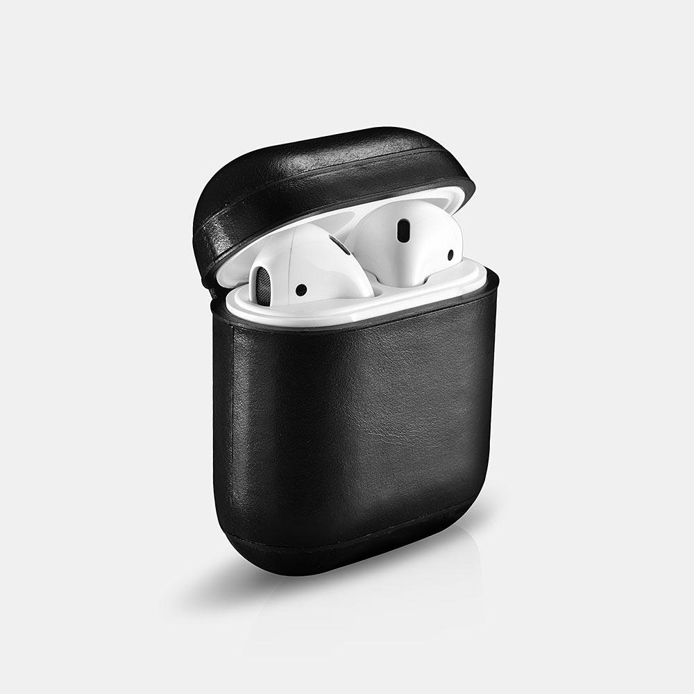 Leather AirPods 1 & 2 Case with Color Embossing, Black Edition