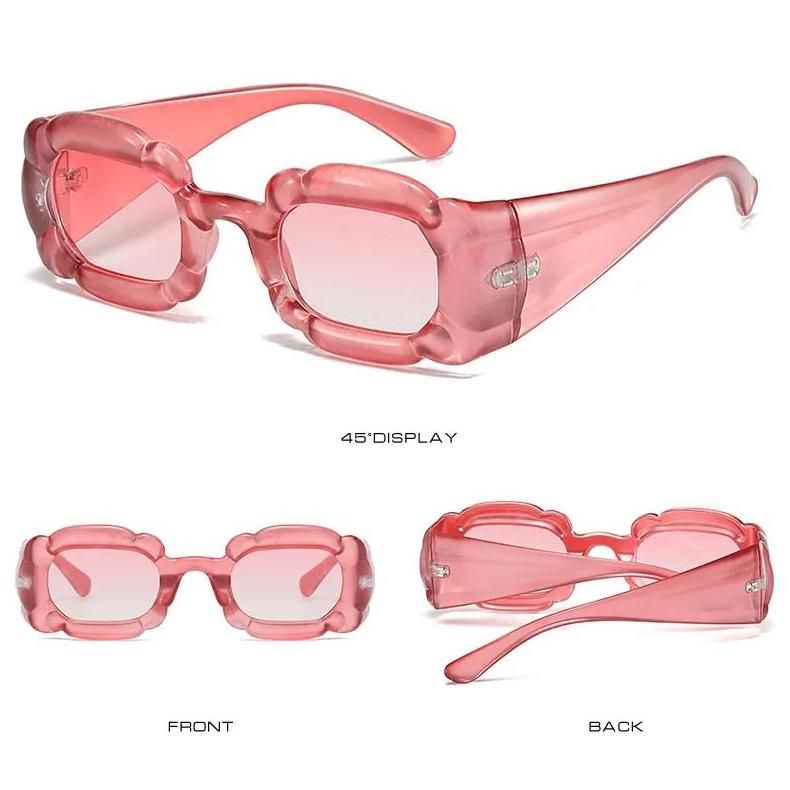 Retro Pink Square Sunglasses