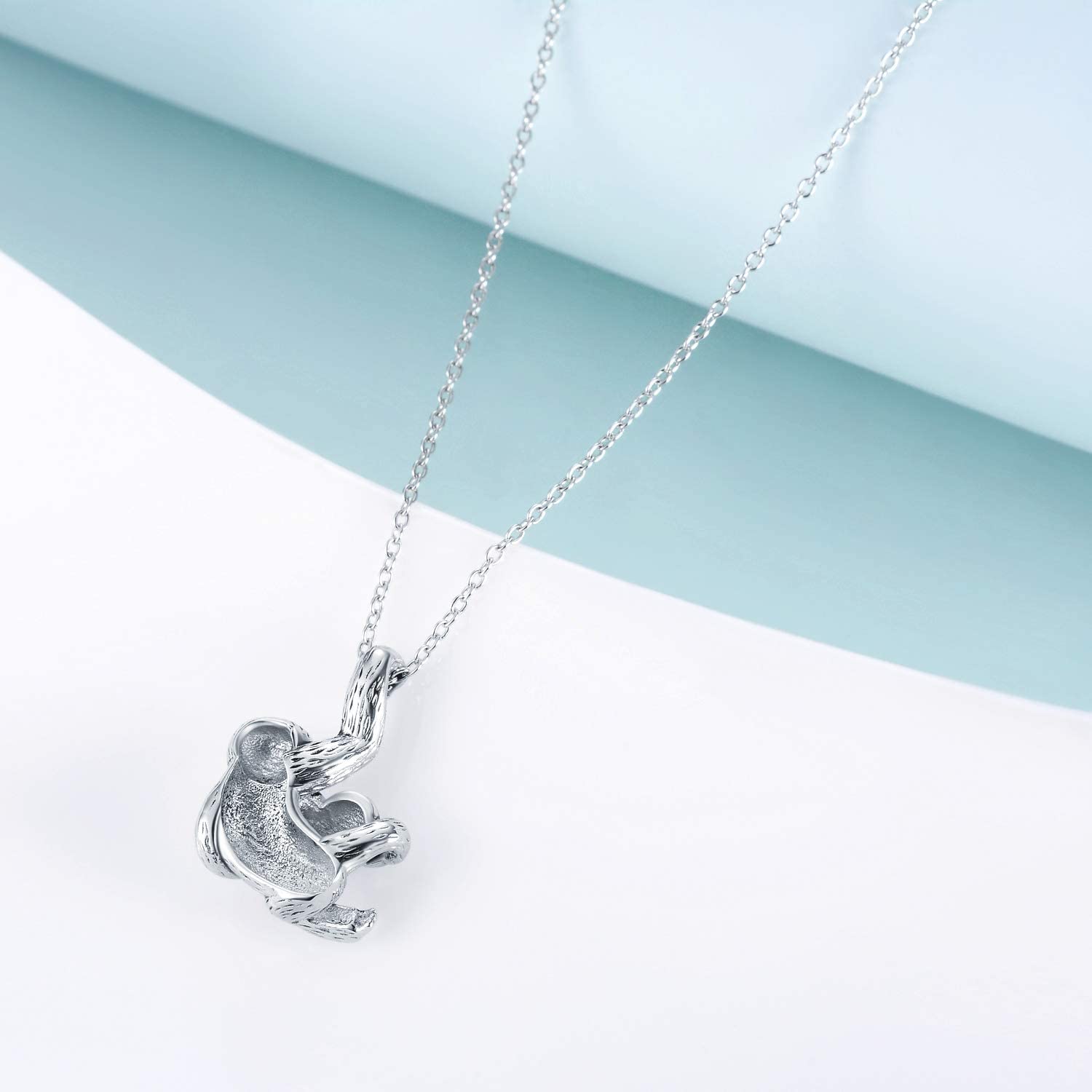 Sterling Silver Sloth Gifts Sloth Heart Necklace for Women Jewelry