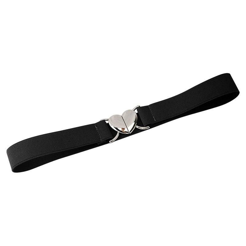 Chic Heart-Shaped Buckle Elastic Waist Belt for Women