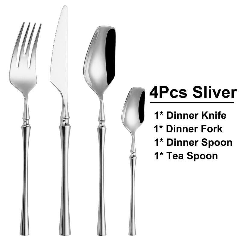 Elegant 24-Piece Gold Stainless Steel Cutlery Set