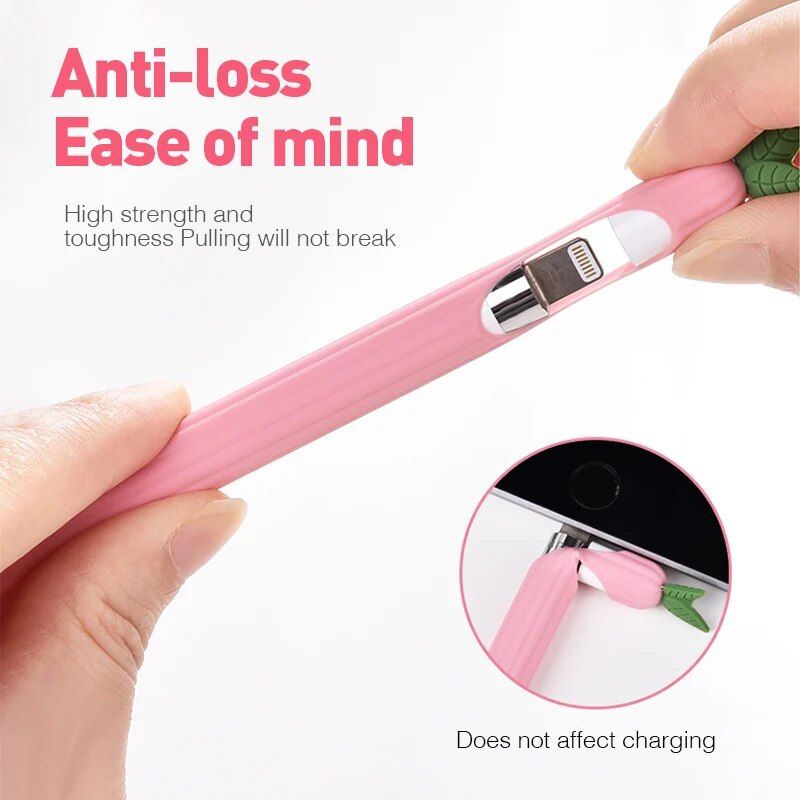 Silicone Protective Cover for Apple Pencil 1 with Anti-Lost Strap