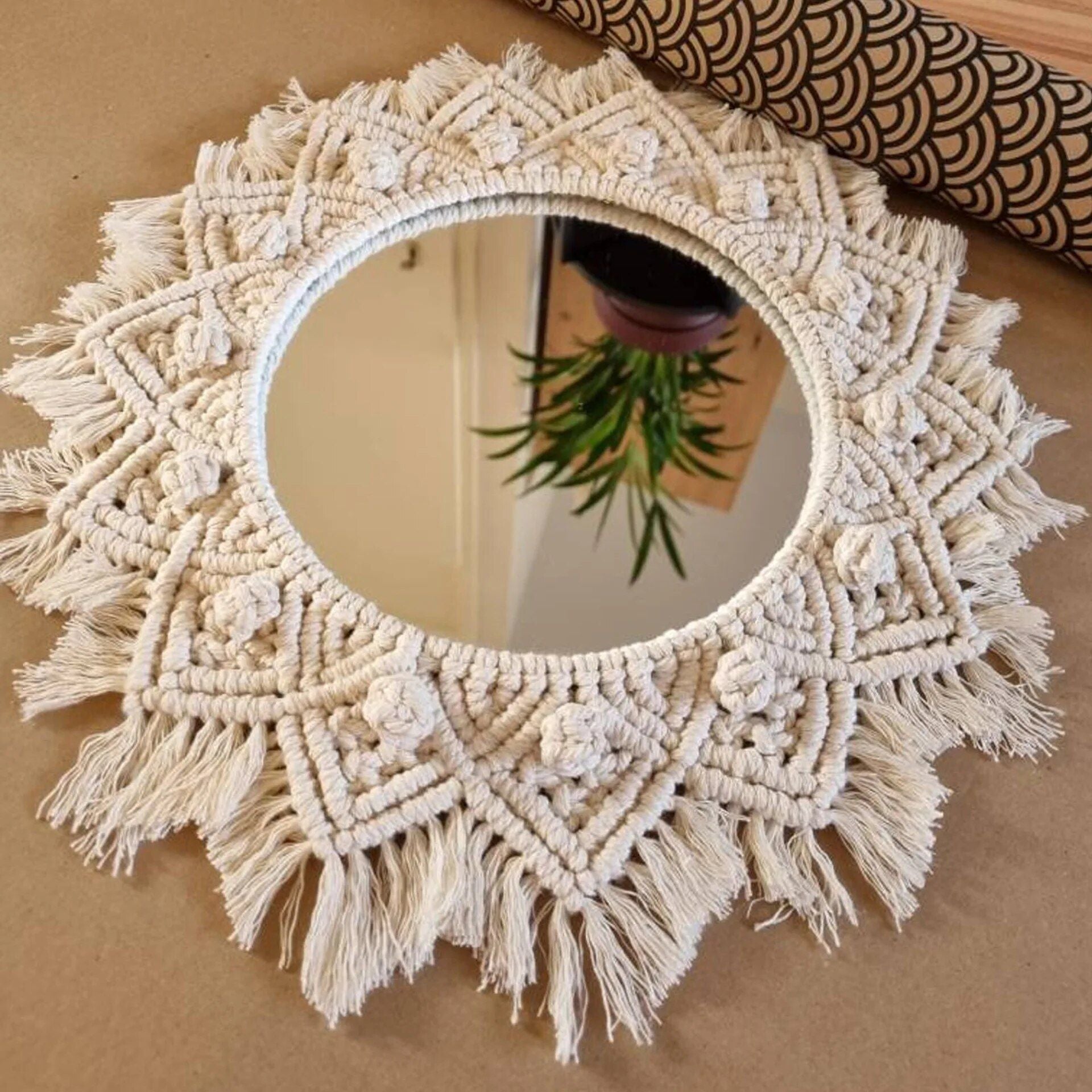 Bohemian Chic Round Macrame Wall Mirror