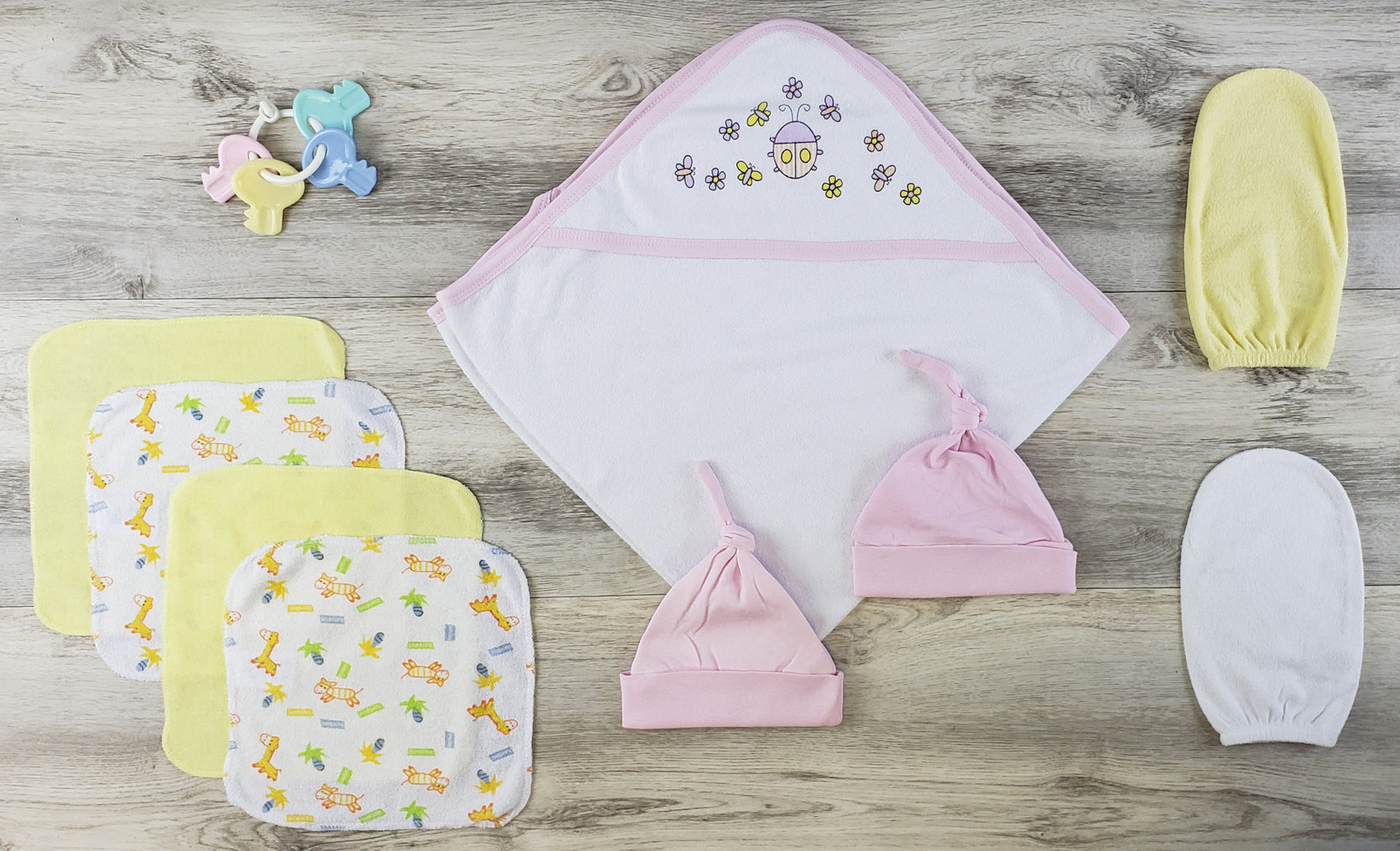 Bambini Hooded Towel, Bath Mittens, Hats and Wash Coths | Emerald Clover