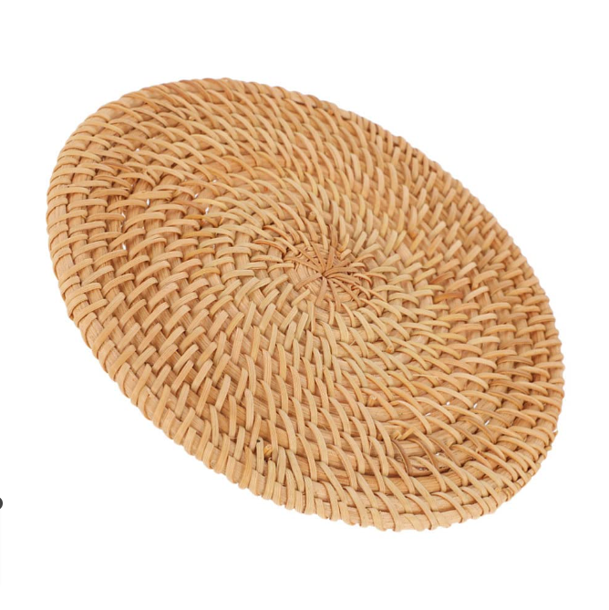 Versatile Natural Rattan Coasters - Handwoven, Heat Resistant, Multi-Size