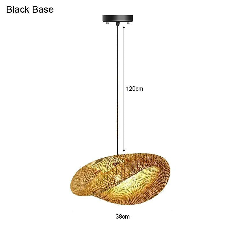 Elegant Bamboo Hand-Woven LED Pendant Light